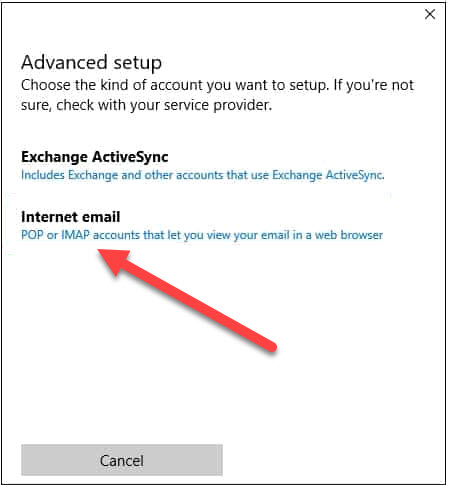 How to set up email in Windows 10 (POP)