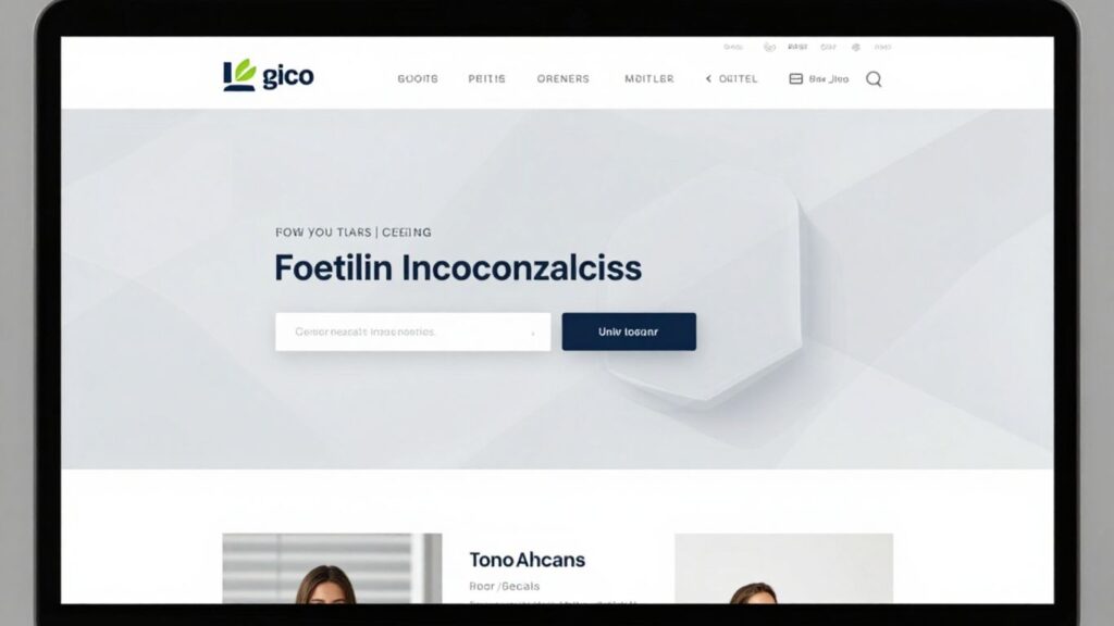 Website design on a laptop screen.